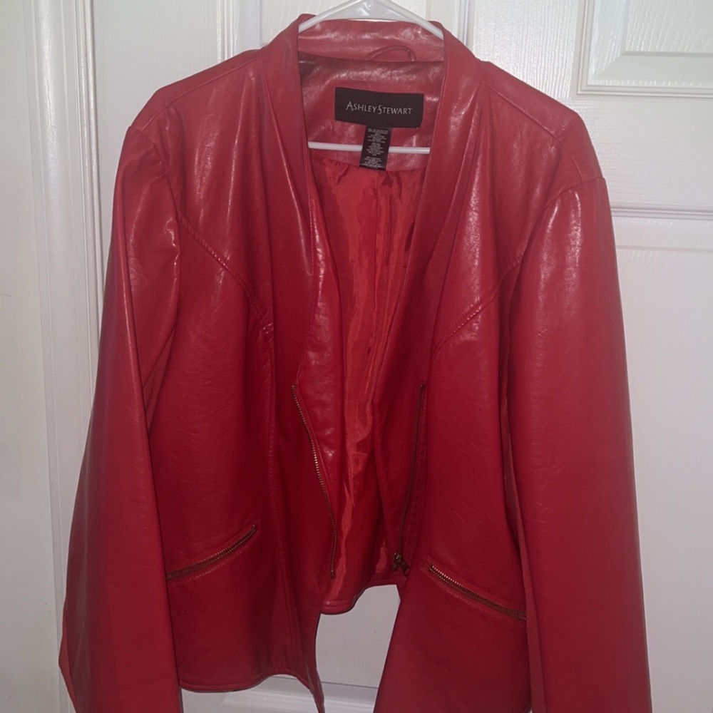 Red Leather Jacket Size 2X